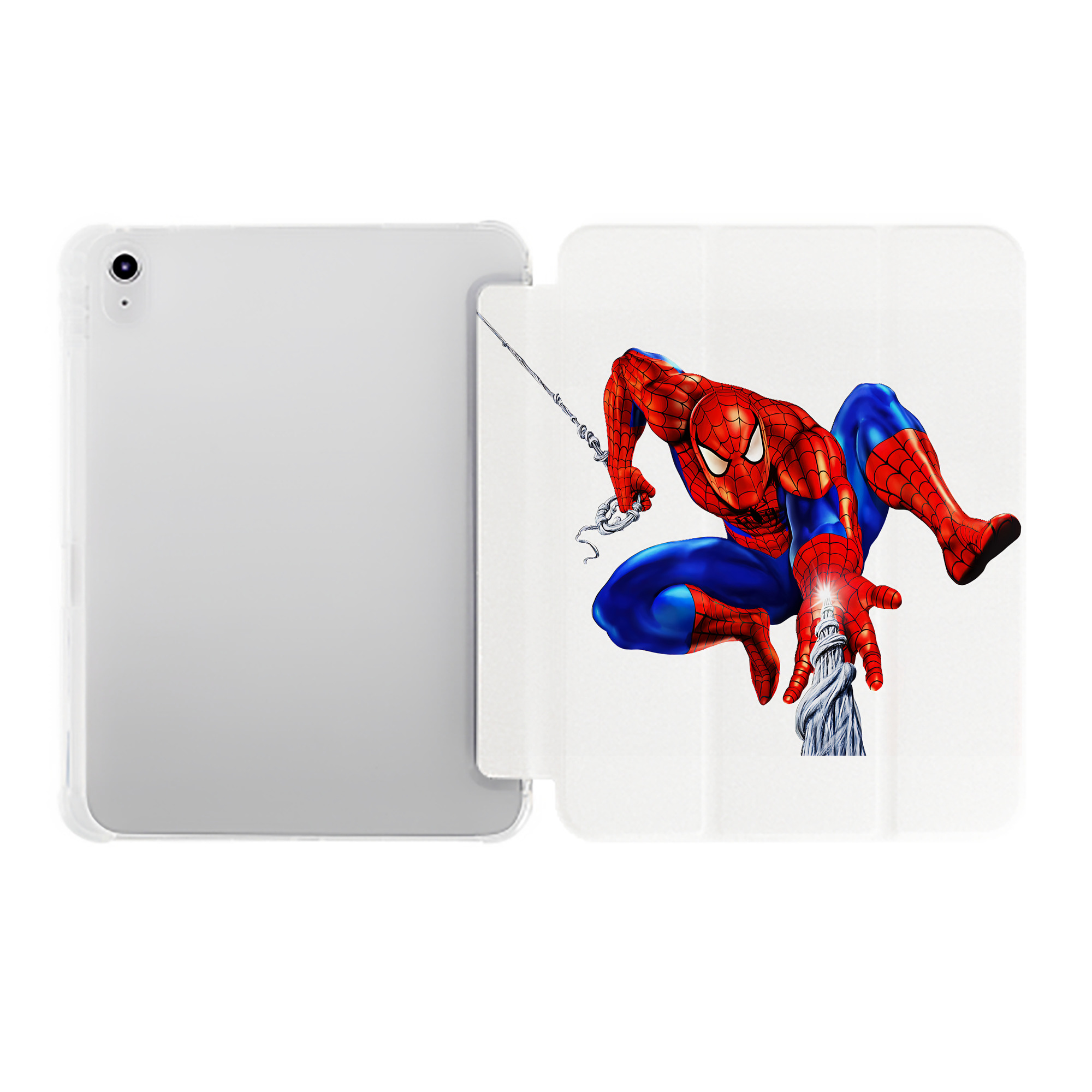 （画像用） Spider Man スパイダーマン IPad ケース ペン収納付き 三つ折りスタンド PUレザー×シリコン 対応機種9.5/10.5/10.9インチ